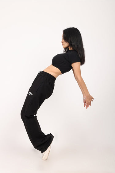 Black Wide-Leg Sweatpants - BonkersCorner