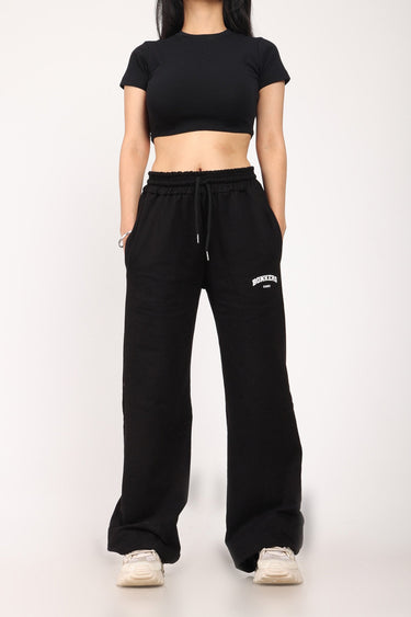 Black Wide-Leg Sweatpants - BonkersCorner