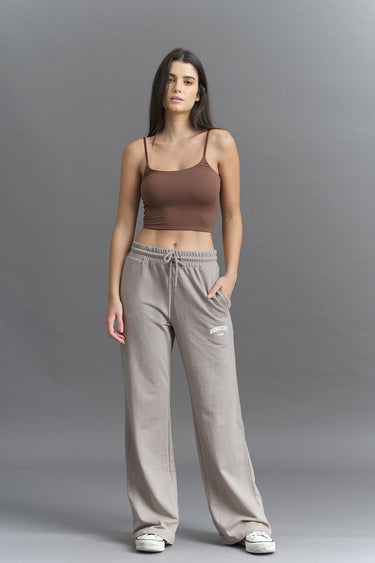 Brown Wide-Leg Sweatpants - BonkersCorner