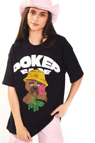 Poker Face Oversized T-Shirt - BonkersCorner