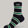 Pair of Von Dutch Heritage Stripe Socks featuring bold stripes and logo details, perfect for casual or streetwear styles.