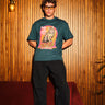Talk To Your Cat Green Oversized T-Shirt - BonkersCorner