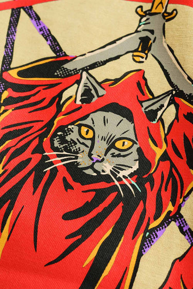 Catanic Beige Oversized T-Shirt - BonkersCorner