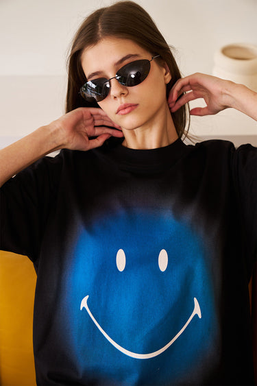 Smiley Originals Spray Paint Effect Oversized T-shirt - BonkersCorner