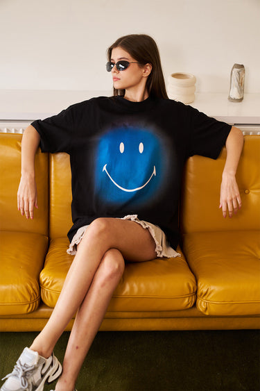 Smiley Originals Spray Paint Effect Oversized T-shirt - BonkersCorner