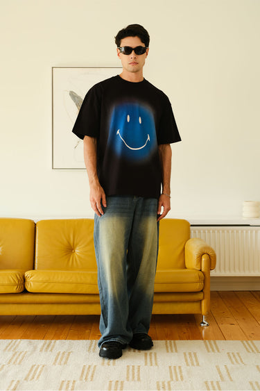 Smiley Originals Spray Paint Effect Oversized T-shirt - BonkersCorner