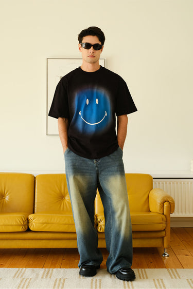 Smiley Originals Spray Paint Effect Oversized T-shirt - BonkersCorner