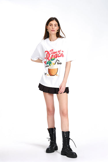 White Son Of A Beach Oversized T-shirt - BonkersCorner