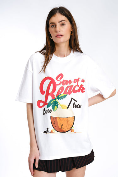 White Son Of A Beach Oversized T-shirt - BonkersCorner