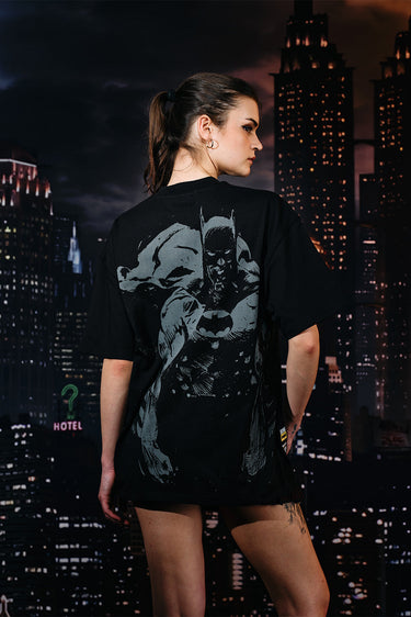 Batman Rage Embroidered Oversized T-shirt - BonkersCorner