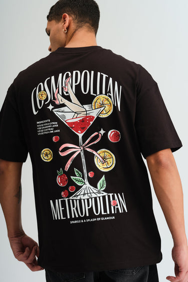 Cosmopolitan Black Oversized T-shirt - BonkersCorner