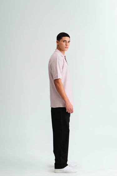 Pastel Lilac Signature Jacquard Collar Premium Polo - BonkersCorner