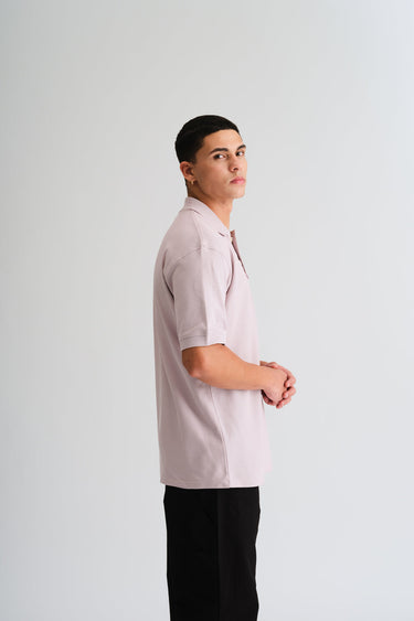 Pastel Lilac Signature Jacquard Collar Premium Polo - BonkersCorner
