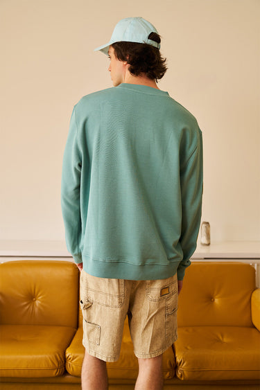 Smiley Originals Chenille Patch Sleeves Sweatshirt - BonkersCorner