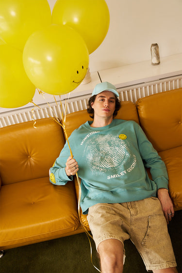 Smiley Originals Chenille Patch Sleeves Sweatshirt - BonkersCorner
