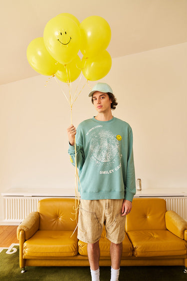 Smiley Originals Chenille Patch Sleeves Sweatshirt - BonkersCorner