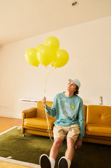 Smiley Originals Chenille Patch Sleeves Sweatshirt - BonkersCorner