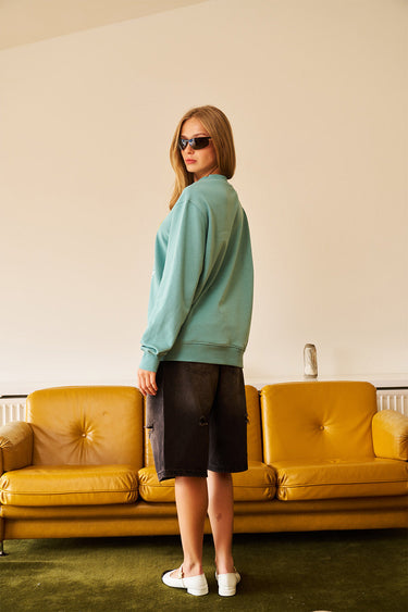 Smiley Originals Chenille Patch Sleeves Sweatshirt - BonkersCorner