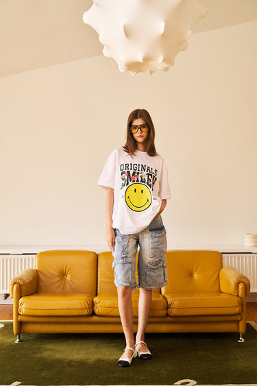 Smiley Originals Floral Oversized T-shirt - BonkersCorner