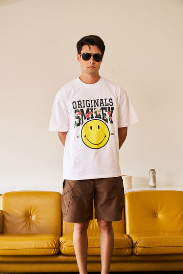 Smiley Originals Floral Oversized T-shirt - BonkersCorner