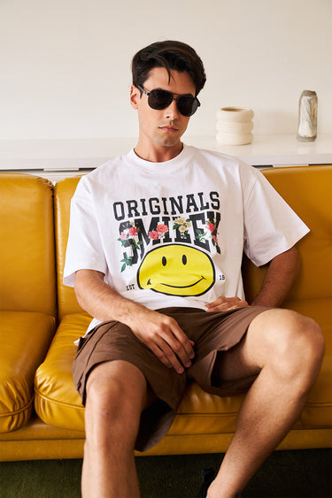 Smiley Originals Floral Oversized T-shirt - BonkersCorner