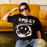 Spray Paint Smiley Oversized T-shirt - BonkersCorner