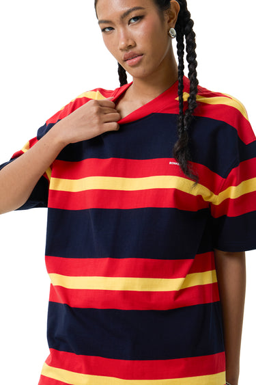 Crimson Coast Stripe Oversized T-shirt