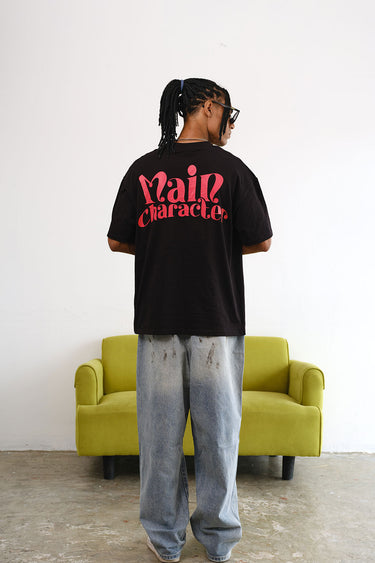 Black Main Character Oversized T-Shirt - BonkersCorner