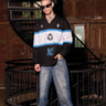 Bonkers Corner Ace full sleeves heavy weight polo shirt in dark color, featuring a classic collar and long sleeves.