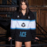 Bonkers Corner Ace full sleeves heavy-weight polo shirt in dark color, featuring a classic collar and long sleeves.