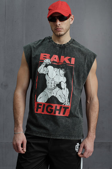 Bonkers Corner Adrenaline Armor Vest Tank top shown in black, featuring a sleeveless design and athletic fit for active wear.