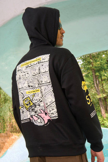 Black hoodie from Bonkers Corner with "Ahoy" graphic design, featuring a comfortable fit and casual style.