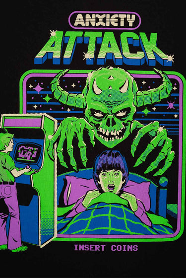 Bonkers Corner Anxiety Chase oversized T-shirt in XS featuring bold graphic design and relaxed fit, made from soft fabric.