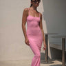 Baby pink soft lounge maxi dress by Bonkers Corner, featuring a comfortable, flowy fabric and relaxed fit for casual wear.