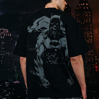 Oversized Batman Rage embroidered T-shirt by Bonkers Corner, featuring bold Batman design and comfortable fit.
