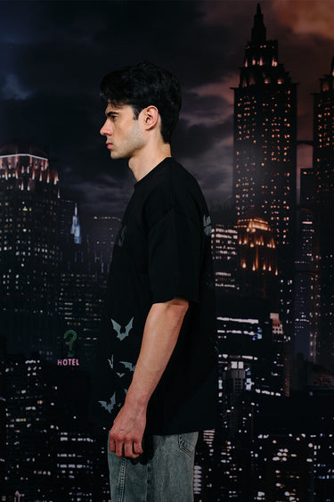 Bonkers Corner Batman Rage embroidered oversized T-shirt featuring bold Batman graphic and large fit, casual streetwear style.