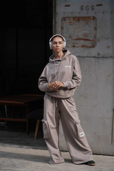 Beige limited edition hoodie by Bonkers Corner, showing the front view with soft fabric and subtle branding details.