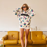 Beige Smiley Originals hoodie by Bonkers Corner, featuring a relaxed fit and playful smiley face design on soft fabric.