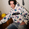 Beige Smiley Originals hoodie by Bonkers Corner featuring a playful smiley face design on soft fabric.