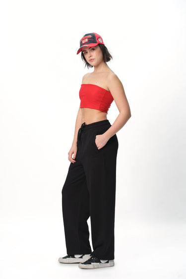 Black Bonkers Corner everyday joggers made of soft fabric, featuring an elastic waistband and relaxed fit for casual wear.