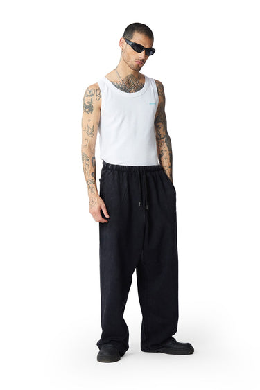 Black faded loose fit pants by Bonkers Corner, shown with relaxed fit and casual style, suitable for everyday wear.