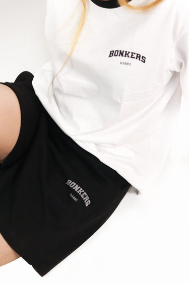 Bonkers Corner black lounge shorts for women, soft fabric, comfortable fit, casual wear, XS size.