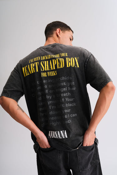 Black Nirvana oversized T-shirt by Bonkers Corner, featuring a relaxed fit and classic band logo design.