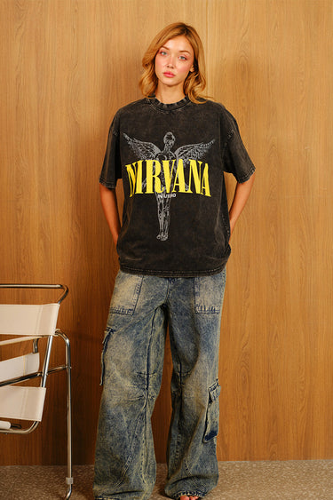 Black Nirvana Oversized T-shirt - BonkersCorner