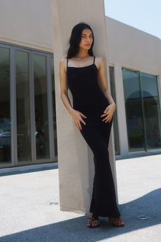 Black soft lounge maxi dress by Bonkers Corner, flowing fabric with a relaxed fit perfect for casual wear