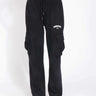 Black utility straight fit pant from Bonkers Corner, featuring a sleek design with functional pockets and a comfortable fit.