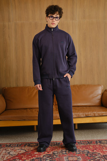 Blue Void high neck zipper jacket by Bonkers Corner, featuring a sleek design and front zipper, perfect for casual wear.