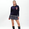 Bonkers Corner varsity crewneck sweatshirt in XS with bold lettering and classic varsity style, casual and comfortable fit.
