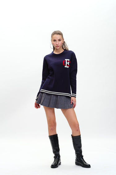 Bonkers Corner varsity crewneck sweatshirt in XS with bold lettering and classic varsity style, casual and comfortable fit.