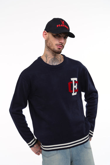 Bonkers Corner varsity crewneck sweatshirt in XS, featuring a classic design and ribbed cuffs and collar.